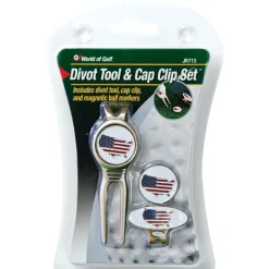 Accelerated Golf Tools & Wrenches^USA Flag Divot Tool & Cap Clip Ball Marker Set Tools