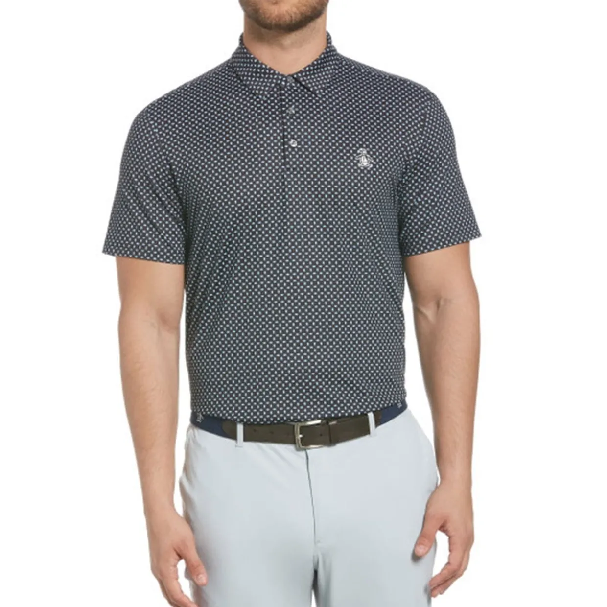 Accelerated Golf Golf Shirts^icro Geo Aover Print hirt Poo hort eeve Gof Appare