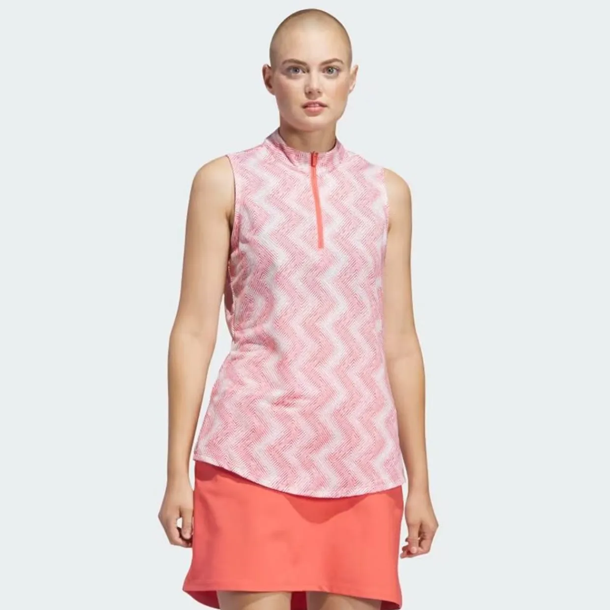 Adidas Ladies Golf Apparel^Utiate365 Ottoan Printed eevee hirt Poo hort eeve Gof Appare