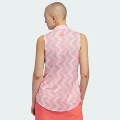 Adidas Ladies Golf Apparel^Utiate365 Ottoan Printed eevee hirt Poo hort eeve Gof Appare