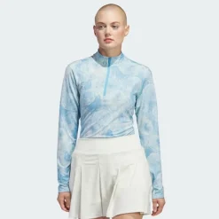 Adidas Ladies Golf Apparel^Utiate365 Printed Quarter-Zip ock Outerwear Puover Gof Appare