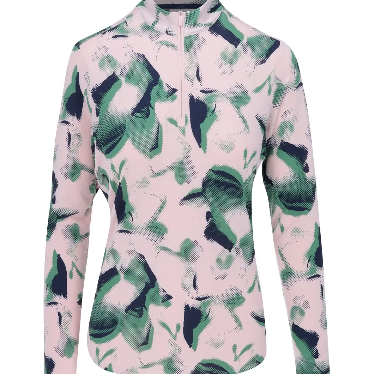 Adidas Ladies Golf Apparel^Utiate365 Printed Quarter-Zip ock hirt Poo ong eeve Gof Appare