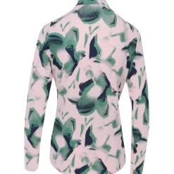 Adidas Ladies Golf Apparel^Utiate365 Printed Quarter-Zip ock hirt Poo ong eeve Gof Appare