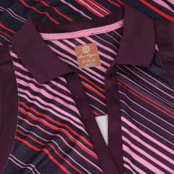 Ben Hogan Ladies Golf Apparel^Energy tripe Printed W/ eh Piecing hirt Poo hort eeve Gof Appare