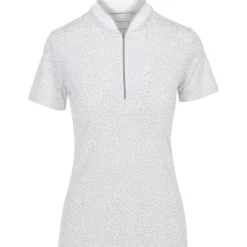 Dunning Ladies Golf Apparel^Faow Ventiated Perforance hirt Poo hort eeve Gof Appare