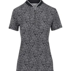 Dunning Ladies Golf Apparel^Faow Ventiated Perforance hirt Poo hort eeve Gof Appare