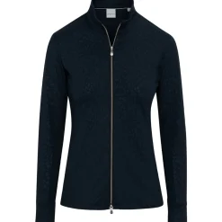 Dunning Ladies Golf Apparel^Faow Eboed Jerey Perforance Fu-Zip Outerwear Jacket Gof Appare