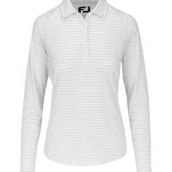 FootJoy Ladies Golf Apparel^Pin tripe un Protection Previou eaon Appare tye hirt Poo ong eeve Gof Appare