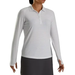 FootJoy Ladies Golf Apparel^Pin tripe un Protection Previou eaon Appare tye hirt Poo ong eeve Gof Appare