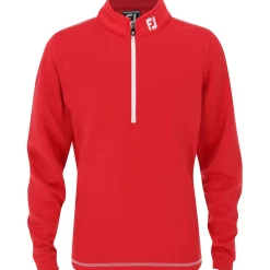 Kids FootJoy Kids Golf Apparel^Youth Tour ogo Haf-Zip id-ayer Outerwear Puover Gof Appare