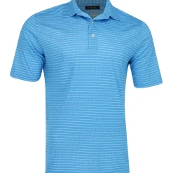 Greg Norman Golf Shirts|Mens Golf Apparel^75 Recyced icroux Houndtooth tripe hirt Poo hort eeve Gof Appare