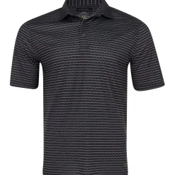 Greg Norman Golf Shirts|Mens Golf Apparel^75 Recyced icroux Houndtooth tripe hirt Poo hort eeve Gof Appare