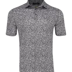Greg Norman Golf Shirts|Mens Golf Apparel^75 Recyced icroux Vine Print hirt Poo hort eeve Gof Appare