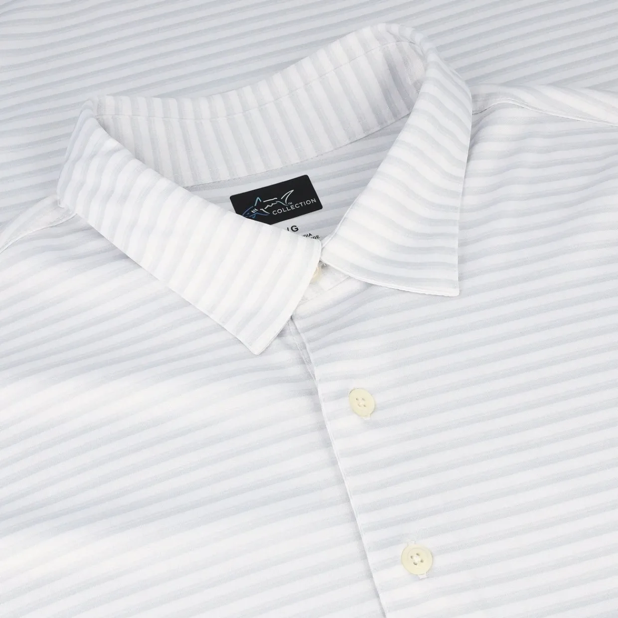 Greg Norman Golf Shirts^75 Recyced Three-Tone tripe Poo hirt Poo hort eeve Gof Appare