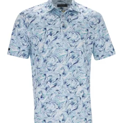 Greg Norman Golf Shirts^75 tretch Ocean arbe Print hirt Poo hort eeve Gof Appare