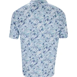 Greg Norman Golf Shirts^75 tretch Ocean arbe Print hirt Poo hort eeve Gof Appare