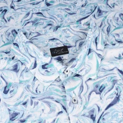 Greg Norman Golf Shirts^75 tretch Ocean arbe Print hirt Poo hort eeve Gof Appare