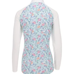 Greg Norman Ladies Golf Apparel^oar XP Paiey Print 1/2 Zip Outerwear Puover Gof Appare