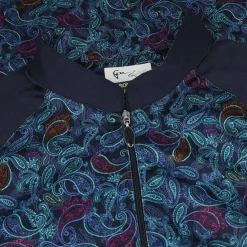 Greg Norman Ladies Golf Apparel^oar XP Paiey Print 1/2 Zip Outerwear Puover Gof Appare