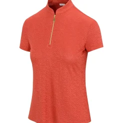 Greg Norman Ladies Golf Apparel^Tierra Jacquard hirt Poo hort eeve Gof Appare