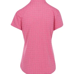 Greg Norman Ladies Golf Apparel^Trei Jacquard Button hirt Poo hort eeve Gof Appare