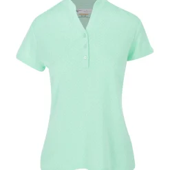 Greg Norman Ladies Golf Apparel^Trei Jacquard Button hirt Poo hort eeve Gof Appare