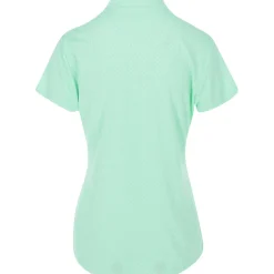 Greg Norman Ladies Golf Apparel^Trei Jacquard Button hirt Poo hort eeve Gof Appare