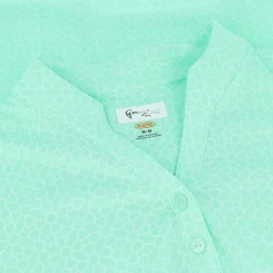 Greg Norman Ladies Golf Apparel^Trei Jacquard Button hirt Poo hort eeve Gof Appare