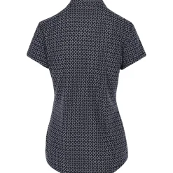 Greg Norman Ladies Golf Apparel^Trei Jacquard Button hirt Poo hort eeve Gof Appare