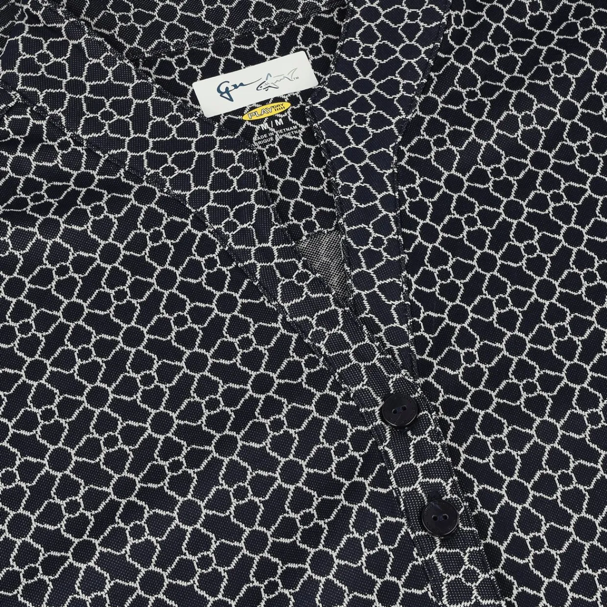 Greg Norman Ladies Golf Apparel^Trei Jacquard Button hirt Poo hort eeve Gof Appare