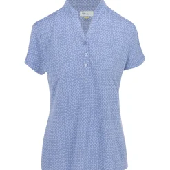 Greg Norman Ladies Golf Apparel^Trei Jacquard Button hirt Poo hort eeve Gof Appare