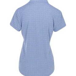 Greg Norman Ladies Golf Apparel^Trei Jacquard Button hirt Poo hort eeve Gof Appare