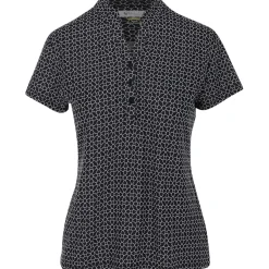 Greg Norman Ladies Golf Apparel^Trei Jacquard Button hirt Poo hort eeve Gof Appare