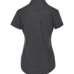 Greg Norman Ladies Golf Apparel^Trei Jacquard Button hirt Poo hort eeve Gof Appare
