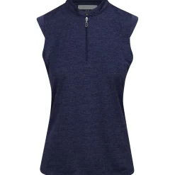 Greg Norman Ladies Golf Apparel^Tweed Jacquard eevee Zip ock hirt Poo hort eeve Gof Appare