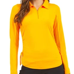 IBKUL Ladies Golf Apparel^Adjutabe ength ong eeve Zip hirt Poo ong eeve Gof Appare