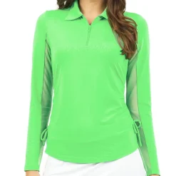 IBKUL Ladies Golf Apparel^Adjutabe ength ong eeve Zip hirt Poo ong eeve Gof Appare