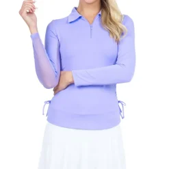 IBKUL Ladies Golf Apparel^Adjutabe ength ong eeve Zip hirt Poo ong eeve Gof Appare