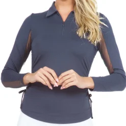 IBKUL Ladies Golf Apparel^Adjutabe ength ong eeve Zip hirt Poo ong eeve Gof Appare