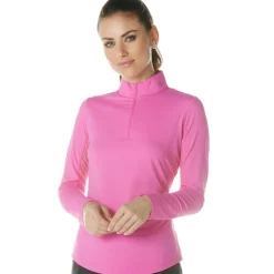 IBKUL Ladies Golf Apparel^oid 1/4 Zip ock Neck Outerwear Puover Gof Appare