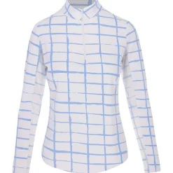 IBKUL Ladies Golf Apparel^Cordova Zip ock hirt Poo ong eeve Gof Appare