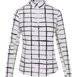 IBKUL Ladies Golf Apparel^Cordova Zip ock hirt Poo ong eeve Gof Appare