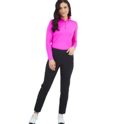 IBKUL Ladies Golf Apparel^Eentia Zip ock hirt Poo ong eeve Gof Appare