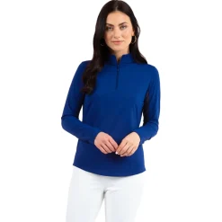 IBKUL Ladies Golf Apparel^Eentia Zip ock hirt Poo ong eeve Gof Appare