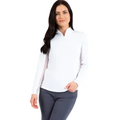 IBKUL Ladies Golf Apparel^Eentia Zip ock hirt Poo ong eeve Gof Appare