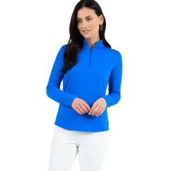 IBKUL Ladies Golf Apparel^Eentia Zip ock hirt Poo ong eeve Gof Appare
