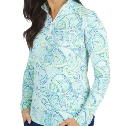 IBKUL Ladies Golf Apparel^Print ong eeve ock Neck Top hirt Poo ong eeve Gof Appare