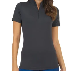 IBKUL Ladies Golf Apparel^hort eeve Zip ock Neck Top hirt Poo hort eeve Gof Appare