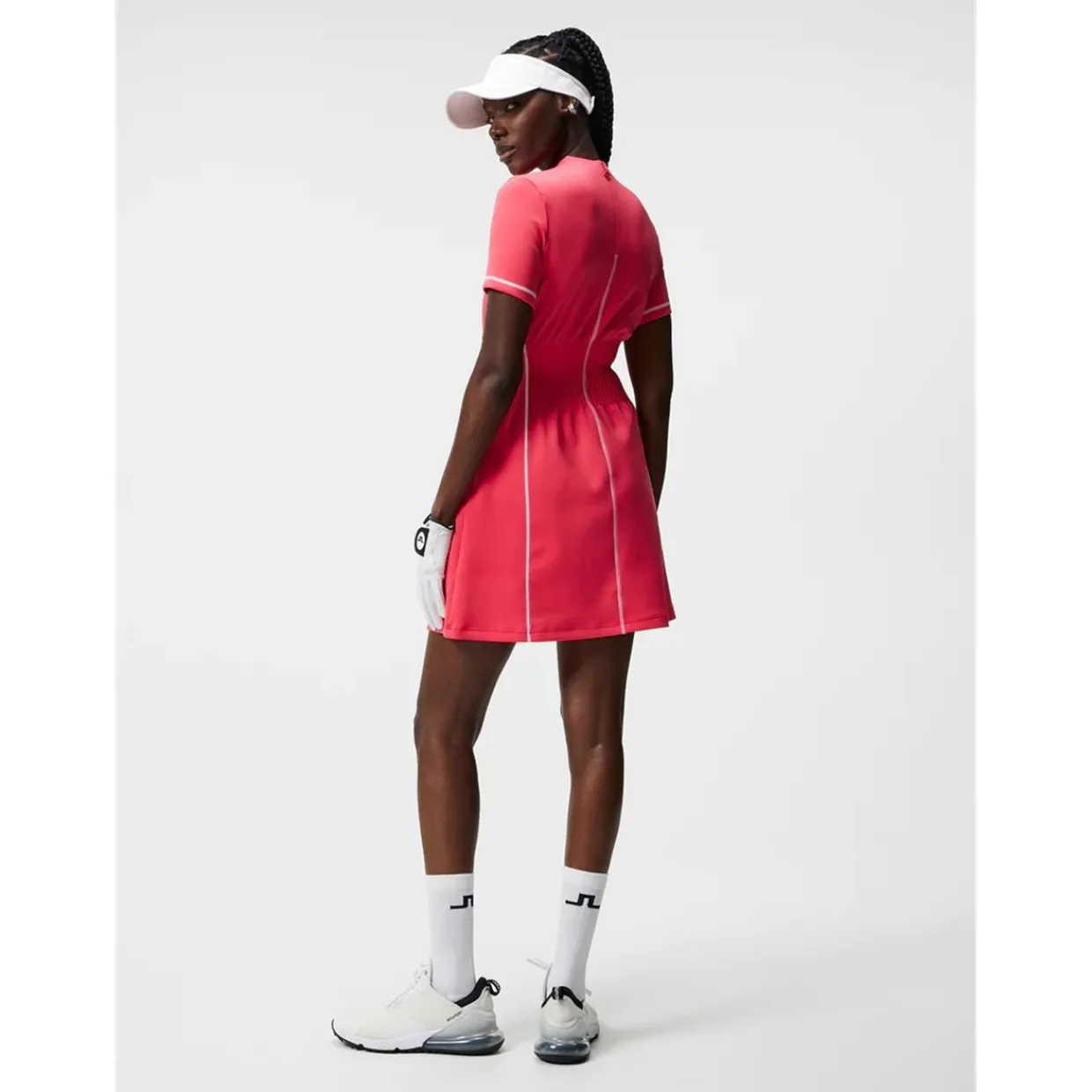 J. Lindeberg Ladies Golf Apparel^Kryta Dre Poo hort eeve Gof Appare