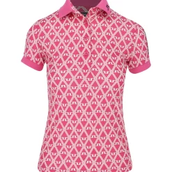J. Lindeberg Ladies Golf Apparel^Tour Tech Print hirt Poo hort eeve Gof Appare